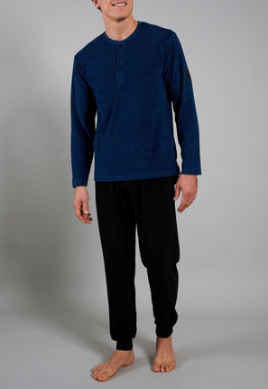 Ceceba Heren Pyjama lang 31260 620 blau mittel