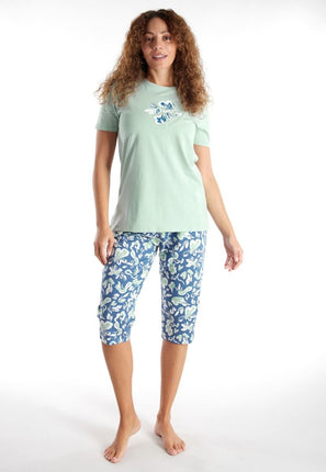 Gotzburg dames Capri Pyjama 250291 325 grun-mittel