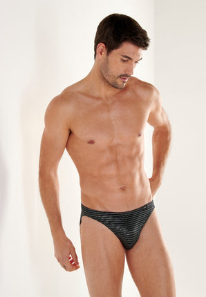 Hom Micro brief Monsieur 403250 R04W black white stripe