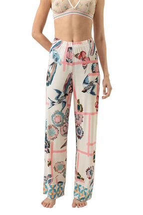 Mey Dames lounge broek Serie Fragmented Garden 1220123 1737 almond milk