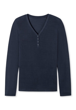 Schiesser dames Mix & relax Shirt 1/1 175478 – Blauw
