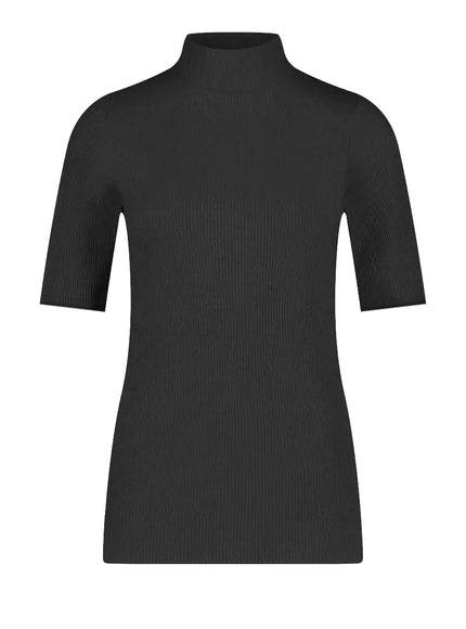 Ten Cate Thermo Rib Col korte mouw 32356 – black, voorkant