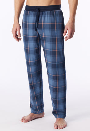 Schiesser Lange geweven broek Mix en Relax 183106 843 faded denim – op model