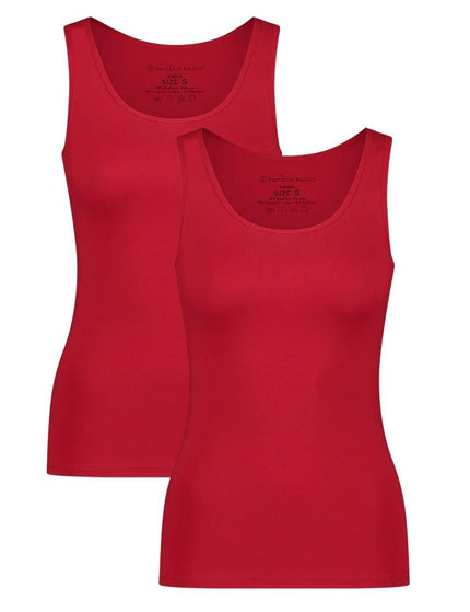 Bamboo basics dames Singlet 2 pack Anna – red