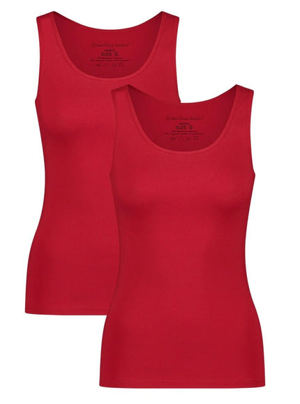 Bamboo basics dames Singlet 2 pack Anna – red