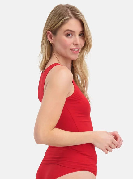 Bamboo basics dames Singlet 2 pack Anna – red, op model