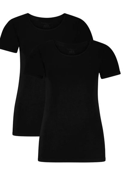 Bamboo basics dames T-shirt 2 pack Kate – Zwart