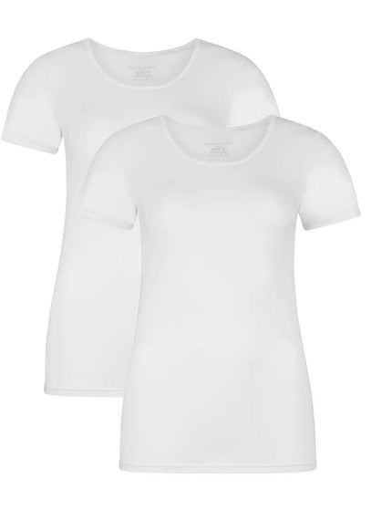 Bamboo basics dames T-shirt 2 pack Kate – Wit