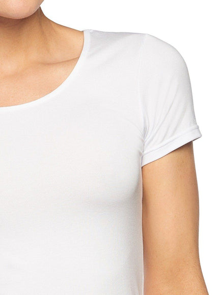 Bamboo basics dames T-shirt 2 pack Kate – Wit, detail