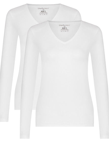 Bamboo basics dames T-shirt lange mouw 2 pack Liv