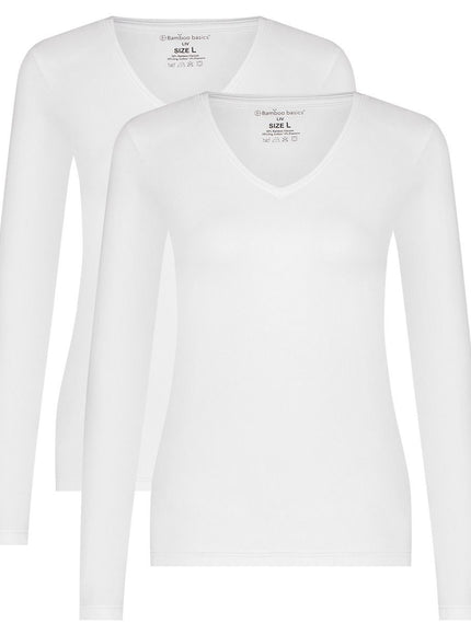 Bamboo basics dames T-shirt lange mouw 2 pack Liv