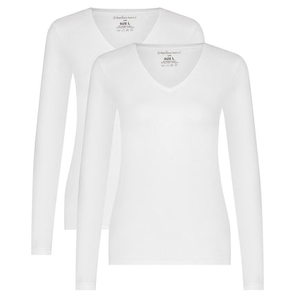 Bamboo basics dames T-shirt lange mouw 2 pack Liv