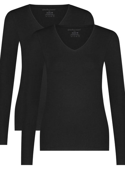 Bamboo basics dames T-shirt lange mouw 2 pack Liv