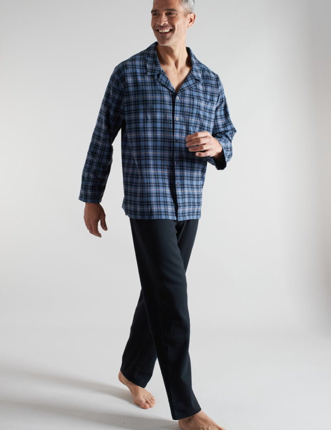 Ceceba Heren Pyjama Flanell 31335 684 blau