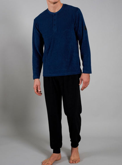 Ceceba Heren Pyjama lang 31260 620 blau mittel