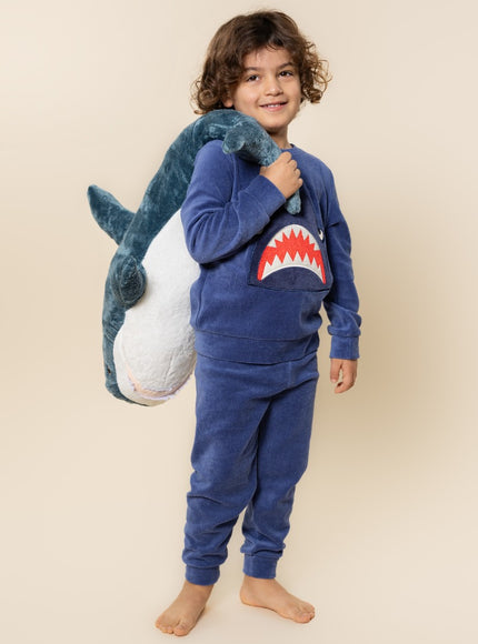 Charlie Choe boys velours lounge set m61053-42 blue Blue