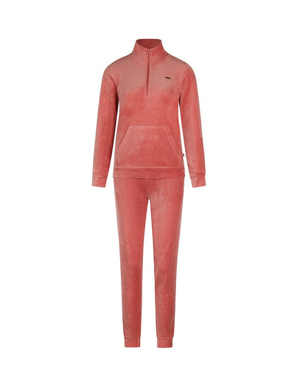 Charlie Choe Dames Homewear Set Velours m61106-38 dusty cedar – voorkant