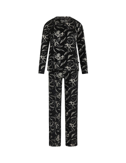 Charlie Choe Dames Homewear Set Velours m61120-38 black Black
