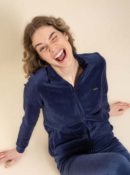Charlie Choe Dames Homewear Set Velours m61141-38 naval naval