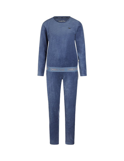 Charlie Choe Dames Homewear Set Velours m61152-38 naval naval
