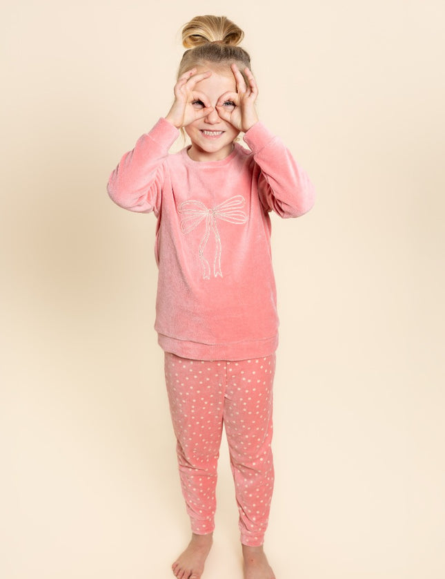 Charlie Choe girls velours lounge set m61008-41 rose Rose
