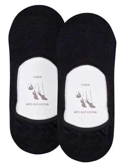 Esprit Cotton 2-Pack Dames Kousenvoetjes 18588 – Zwart, voorkant