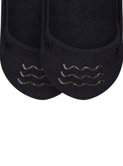 Esprit Cotton 2-Pack Dames Kousenvoetjes 18588 – Zwart, detail