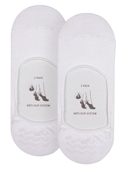 Esprit Cotton 2-Pack Dames Kousenvoetjes 18588 – Wit, voorkant