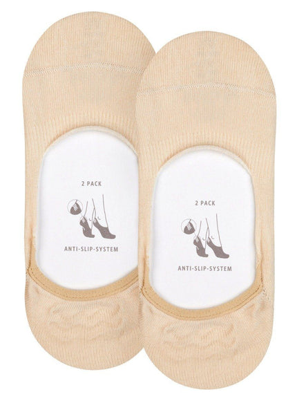 Esprit Cotton 2-Pack Dames Kousenvoetjes 18588 – Cream, voorkant