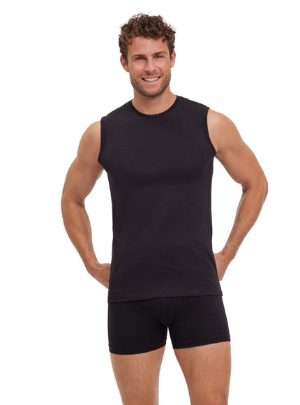 FALKE 2-Pack Heren Top Daily Comfort 68105 – Zwart, op model