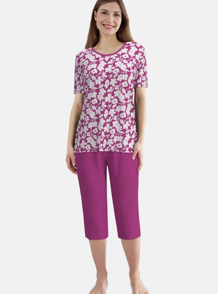 Gotzburg dames Capri Pyjama 250272 425 rot-mittel-allover
