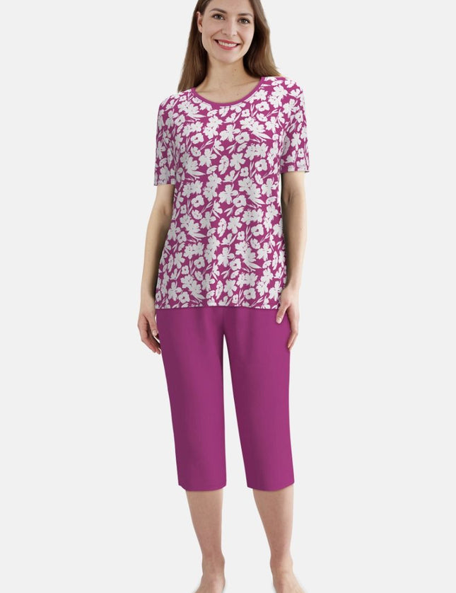 Gotzburg dames Capri Pyjama 250272 425 rot-mittel-allover