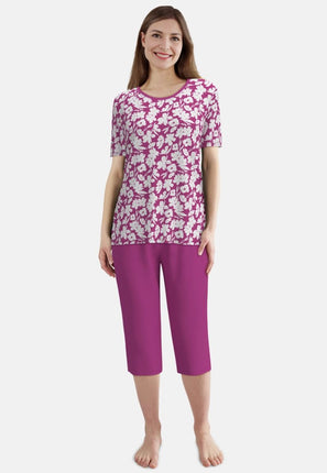 Gotzburg dames Capri Pyjama 250272 425 rot-mittel-allover
