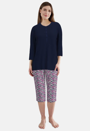 Gotzburg dames Capri Pyjama 250279 625 Blau