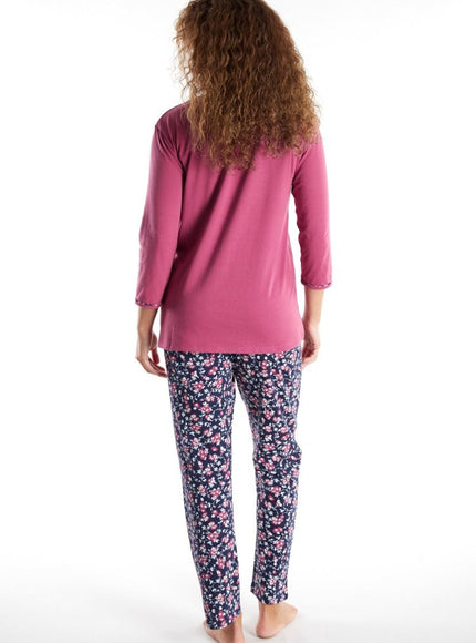 Gotzburg dames Pyjama 250296 425 rot-mittel-allover
