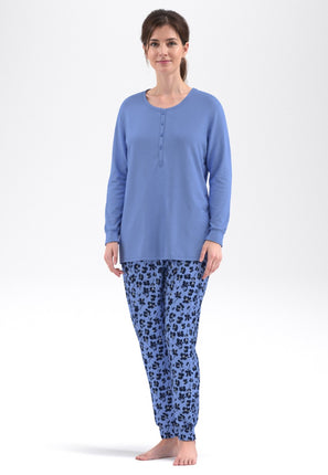Gotzburg dames Pyjama 250331 625 Blau