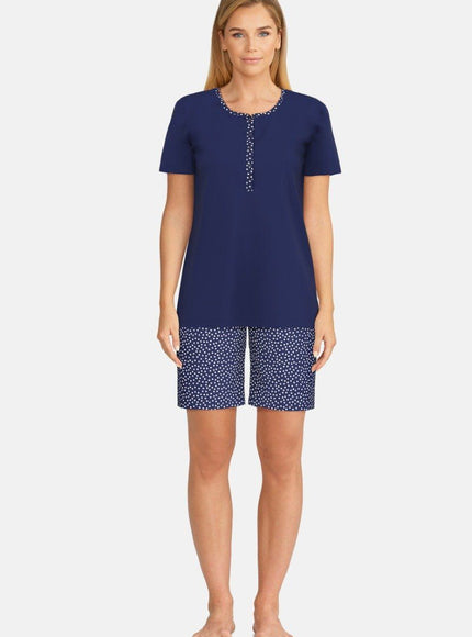 Gotzburg dames Shortama 250173 4009 blau – op model