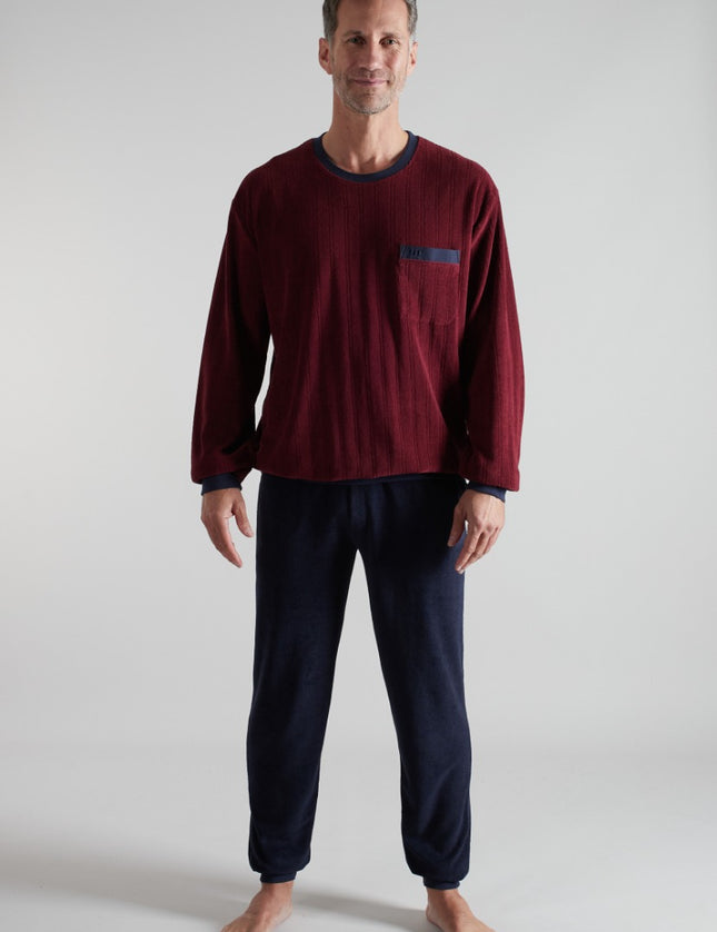 Gotzburg Heren Pyjama badstof 452416 420 rot-mittel