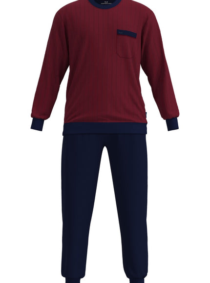 Gotzburg Heren Pyjama badstof 452416 420 rot-mittel