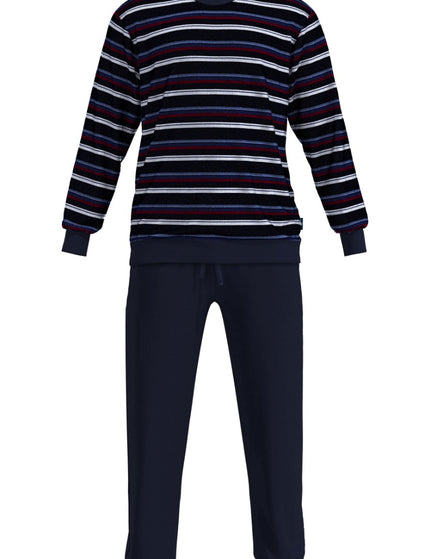 Gotzburg Heren Pyjama Velours 452417 652 blau
