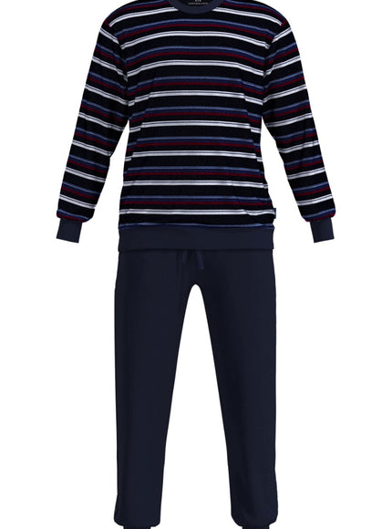 Gotzburg Heren Pyjama Velours 452417 652 blau