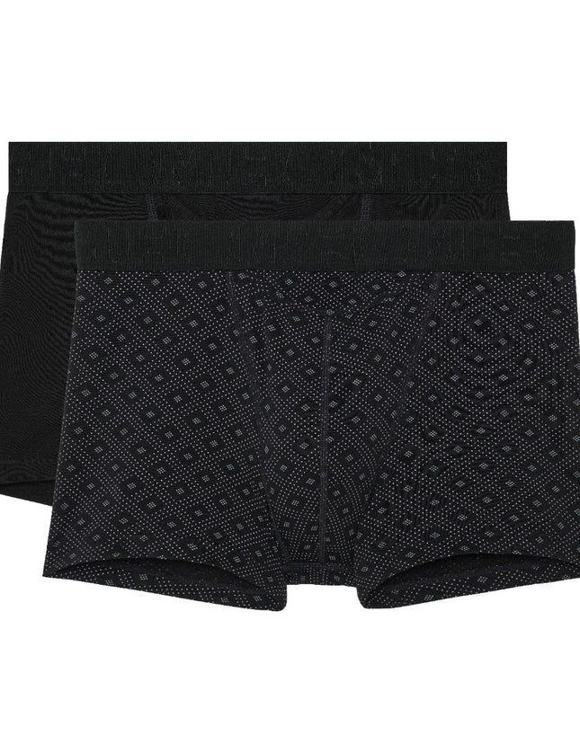 Hom BoxerBriefs H01 2 pack Neels 403104 D042 black print