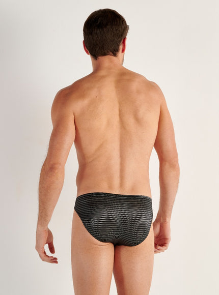 Hom Micro brief Monsieur 403250 R04W black white stripe