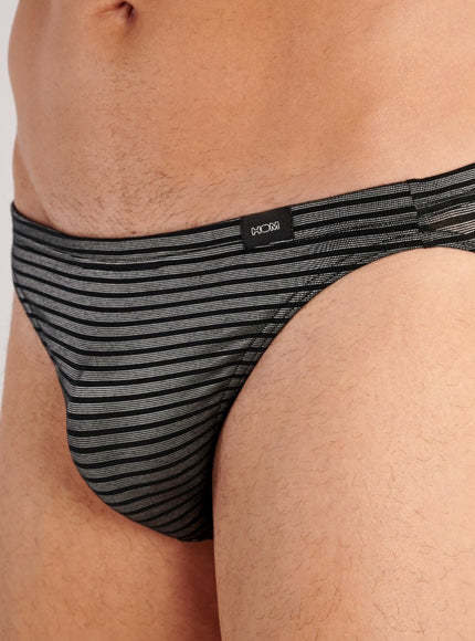 Hom Micro brief Monsieur 403250 R04W black white stripe
