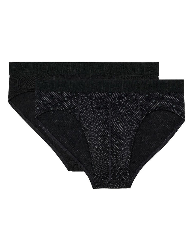 Hom Mini Briefs H01 2 pack Neels 403103 D042 black print
