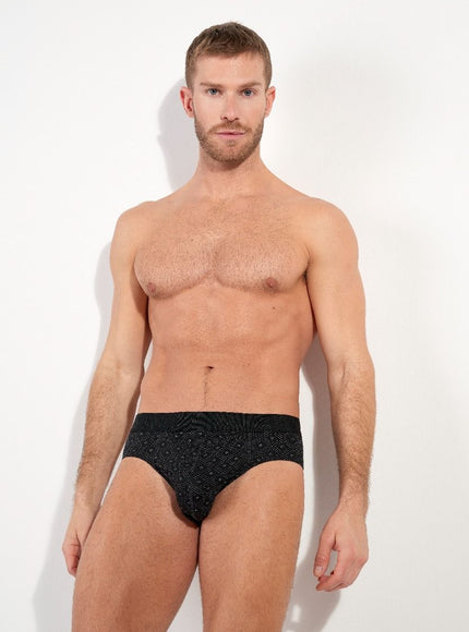 Hom Mini Briefs H01 2 pack Neels 403103 D042 black print – op model
