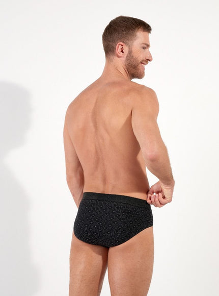 Hom Mini Briefs H01 2 pack Neels 403103 D042 black print – op model