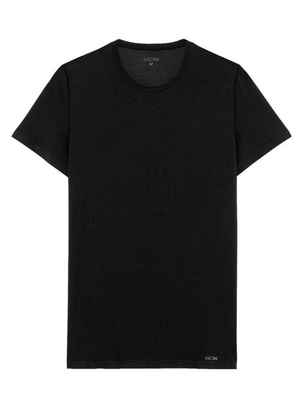 Hom Tee-Shirt Crew Neck H-Fresh 403003 0004 Black – voorkant
