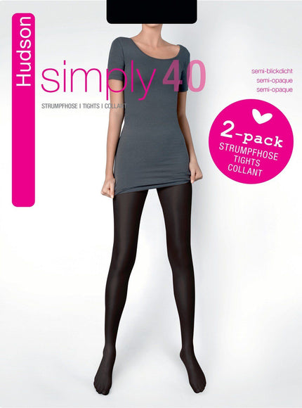 Hudson Simply 40 Panty dubbelverpakking (021443)