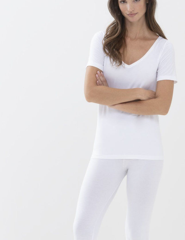 Mey Bodywear Dames Organic T-Shirt 26816 – Wit, op model